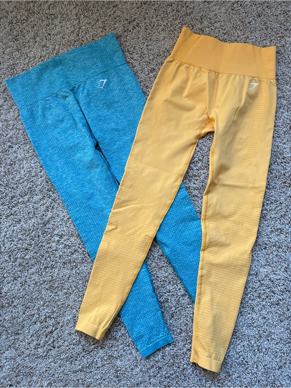 Gymshark Vital Seamless Leggings Sz S bundle of 2 Yellow & Teal